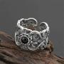 LOVECOM 990 Sterling Silver Dragon Rings for Men Vintage Open Ring Thai Silver Jewelry Cool Birthday Party Gift