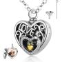 Urn Necklaces for Human Ashes for Women Men, Cremation Jewelry for Ashes, AEONSLOVE Sterling Silver Cremation Urn Memorial Pendant Ashes Necklace Keepsake Gifts for Women Men Adult