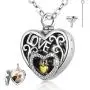Urn Necklaces for Human Ashes for Women Men, Cremation Jewelry for Ashes, AEONSLOVE Sterling Silver Cremation Urn Memorial Pendant Ashes Necklace Keepsake Gifts for Women Men Adult