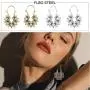 FIBO STEEL 8 Pairs Vintage Mandala Flower Gypsy Drop Dangle Earrings for Women Boho Retro Tribal Hollow Earrings Set FIBO STEEL 8 Pairs Vintage Mandala Flower Gypsy Drop Dangle Earrings for Women Boho Retro Tribal Hollow Earrings Set