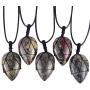 SUNYIK Handmade Bullet Teardrop Crystal Point Pendant Necklace for Women Men