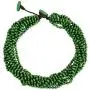 NOVICA Green Beaded Wood Torsade Necklace Khao Luang Belle, 19.75-21.75''
