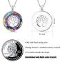 Sllaiss Sterling Silver Crystal Pendant Necklace for Women Multi Color Crystals from Austria Tree of Life Fine Jewelry with Gift Box