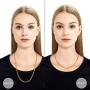 Jewelry Kingdom 1 Necklace for Men, 18K Gold Cuban Link Chain Necklace for Women, 4MM Stainless Steel Curb Chain Choker for Boys and Bikers 16-30inches