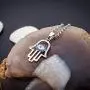 sloong 925 Sterling Silver Evil Eye Hamsa White Blue Cz Womens Pendant Necklace…