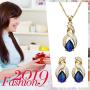 SLVIEKAE Gifts for Mom & Gifts for Women Austrian Crystal Necklaces Pendants Earrings Opal Jewelry Set Birthday Gifts for Women