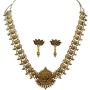 Sansar India Lotus Pendant Indian Necklace Jewelry Earrings Set for Girls and Women 1346