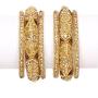 SANARA Indian Bollywood Ethnic Golden Stone Crystal Bangle Bracelet Set Traditional Partywear Kada Bangle Set Wedding Costume Jewelry