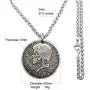 ApinJe Vintage Skull Pendant Coin Necklace Steampunk Jewelry for Men Stainless Steel Chain 27.5 Inches ApinJe Vintage Skull Pendant Coin Necklace Steampunk Jewelry for Men Stainless Steel Chain 27.5 Inches