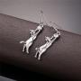 U7 Cute Cat Necklace Rhinestone with Chain Platinum/18K Gold Plated Girls Charm Smooth Collarbone Necklace