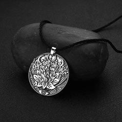 Chengxun Moon Goddess Lotus Flower Evil Eye Amulet Charm Necklace Talisman Wiccan Jewelry