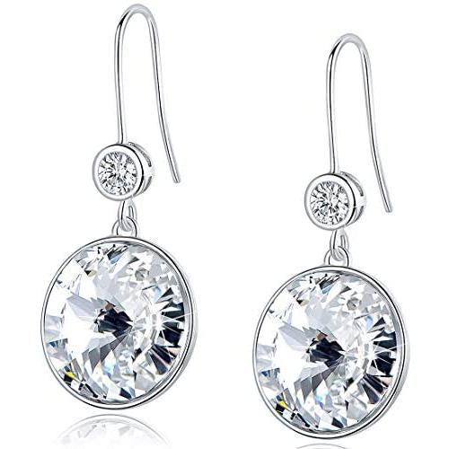 Bella Drop Earrings Crystals from Swarovski 18K White Gold Plated Hypoallergenic Jewelry for Women Girls