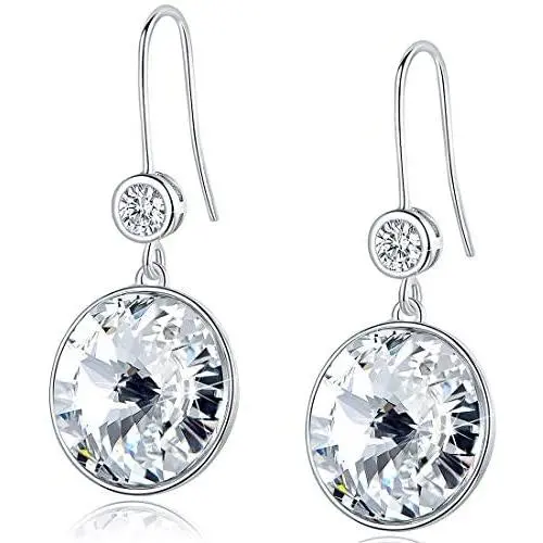 Bella Drop Earrings Crystals from Swarovski 18K White Gold Plated Hypoallergenic Jewelry for Women Girls Bella Drop Earrings Crystals from Swarovski 18K White Gold Plated Hypoallergenic Jewelry for Women Girls