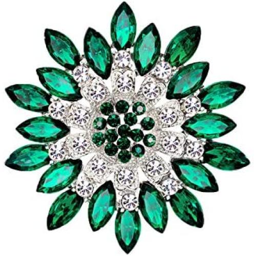 seven wolves All-Match Accessories Brooches Wedding Bridal Big Crystal Rhinestone Bouquet Brooch Pin for Women