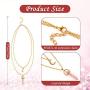 Yaomiao 8 Pieces Layered Crystal Moon Necklace Crescent Moon Choker with Healing Stone Pendant Pointed Hexagonal Healing Crystal Gemstone Necklaces for Women Girls
