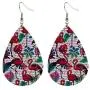 12 Pairs Large African Flamingo Leather Dangle Earring Teardrop Lightweight Leaf Pattern Leather Earrings Handmade Bohemian Exquisite Pendant Earrings for Women Girls