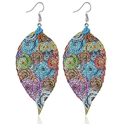 IDB Dangling Retro Veined Leaf Hook Earrings - Multiple Stunning Colors Available IDB Dangling Retro Veined Leaf Hook Earrings - Multiple Stunning Colors Available