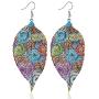 IDB Dangling Retro Veined Leaf Hook Earrings - Multiple Stunning Colors Available
