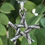 Wicca Jewelry Magic Pentagram Star Twigs Bundle Pagan Witchcraft Witch Witches Wiccan Magick Gothic Pewter Mens Pendant Necklace Lucky Charm Protection Amulet Talisman for men women Silver Ball Chain
