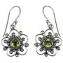 NOVICA 925 Sterling Silver and Peridot Flower Dangle Earrings, Natures Gift NOVICA 925 Sterling Silver and Peridot Flower Dangle Earrings, Natures Gift