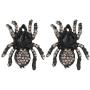 EVER FAITH Austrian Crystal 5 Spider Insect Necklace Earrings Set