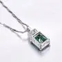 BONLAVIE Womens Pendant Necklace with Created Emerald Cubic Zirconia CZ Birthstone 925 Sterling Silver Chain Pendant Christmas Romantic Date Gift