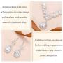 Unicra Bride Silver Bridal Necklace Earrings Set Crystal Bridal Wedding Jewelry Set Rhinestone Choker Necklace for Women and Girls (3 piece set - 2 earrings and 1 necklace)(Silver-3)