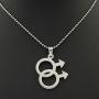 VNOX Jewelry Stainless Steel Simple Gay Pride Rainbow Pendant Symbol Sign Mens Necklace,