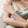 Carleen 18K Solid Gold Three Round Dot 0.045 ct Diamond Bracelet Minimalist Dainty Delicate Fine Jewelry for Women Girls