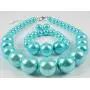 Shineland Simple Large Big Simulated Pearl Statement Necklace Bracelet and Earrings Jewelry Set (Teal) Shineland Simple Large Big Simulated Pearl Statement Necklace Bracelet and Earrings Jewelry Set (Teal)
