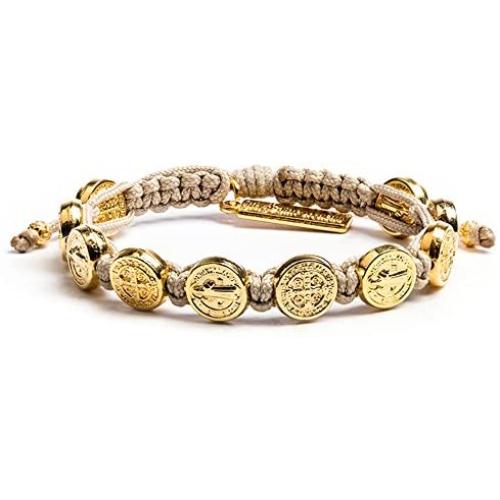 My Saint My Hero Benedictine Blessing Bracelet - Tan/Gold