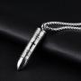 Cross Bullet Pendant Stainless Steel Necklace for Men Lords Prayer Necklace Lords Bible Cross Prayer Cremation Ashes Urn Necklace