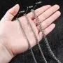 MOWOM Silver Chain Wheat Necklace for Men Women Boys Kids 316L Stainless Steel Water Resistant Cuban Link Chain Wheat Thick Jewelry MOWOM Silver Chain Wheat Necklace for Men Women Boys Kids 316L Stainless Steel Water Resistant Cuban Link Chain Wheat Thick Jewelry