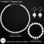 Faux Pearl Jewelry Set Simulated Pearl Necklace Bracelet Earrings for Women Girls Faux Pearl Jewelry Set Simulated Pearl Necklace Bracelet Earrings for Women Girls