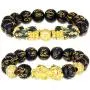 2 Pieces 12 mm Feng Shui Bead Bracelet Chinese Bracelet with Hand Carved Black Amulet Bead Bracelet for Attracting Wealth and Good Luck 2 Pieces 12 mm Feng Shui Bead Bracelet Chinese Bracelet with Hand Carved Black Amulet Bead Bracelet for Attracting Wealth and Good Luck