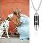 PJ Jewelry Cremation Memorial Ashes Urn Pendant Stainless Steel Bullet Paw Print Keepsake Necklace PJ Jewelry Cremation Memorial Ashes Urn Pendant Stainless Steel Bullet Paw Print Keepsake Necklace