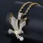 Moca Jewelry Hip Hop Iced Out Bling Personalized Eagle Pendant 18K Gold Plated Chain Necklace for Men Women