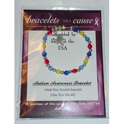 Hidden Hollow Beads Autism Awareness Bracelet, Adult Size, Comes Packaged