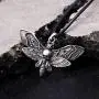 HAQUIL Skull Jewelry Alloy Skull Deaths-Head Hawkmoth Pendant Necklace with Leather Cord for Women and Girls, 19.8'' HAQUIL Skull Jewelry Alloy Skull Deaths-Head Hawkmoth Pendant Necklace with Leather Cord for Women and Girls, 19.8''