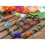 HANDMADE MULTI COLOR ROPE NECKLACE EARRINGS AFRICAN MAASAI BEADWORK BEADED JEWELRY S31/5