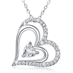 Billie Bijoux Silver Necklaces for Women 925 Sterling Silver Infinity Heart Love Diamond Pendant Neckalce Gift for Women Girls Girlfriends Valentines Day Mothers Day