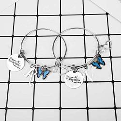 Butterfly Charm Bracelets for Women, Expandable 26 Letters Initial Charm Butterfly Bracelets for Women Girls Personalized Jewelry Gifts, Birthday Gift for Friend, Mom, Daughter, Granddaughter, Grandma