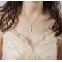 BUREI Cross Necklace for Men and Women Simple Jewelry Gold Silver Plain Cross Pendant Necklaces Gifts, 14-18inches Chain