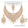 Touchstone Indian Bollywood Bridal Jewelry Necklace in Antique Gold Tone for Women