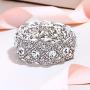 EVER FAITH Austrian Crystal Wedding Art Deco Elastic Stretch Bracelet Clear