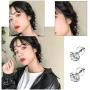 CASSIECA 6 Pairs 20G Stainless Steel Stud Cartilage Piercing Earrings Round Cubic Zirconia Earring Barbell Stud Earrings Set For Men Women Screw Flat Back Earrings For Men Women Jewelry Set
