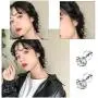 CASSIECA 6 Pairs 20G Stainless Steel Stud Cartilage Piercing Earrings Round Cubic Zirconia Earring Barbell Stud Earrings Set For Men Women Screw Flat Back Earrings For Men Women Jewelry Set