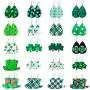 20 Pairs St Patricks Day Earrings Faux Leather Clover Earrings Lightweight Teardrop Earrings for Women