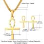 U7 Egyptian Jewelry Set Stainless Steel Ankh Cross or Queen Head Necklace Earrings Set for Women