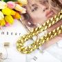 Tatuo 2 Pieces Big Hip Hop Gold Color Chain Chunky Chain Necklace for Men, Faux Gold Chain for Costume Jewelry Rapper 90s Punk Style (32 Inch Chunky Necklace)